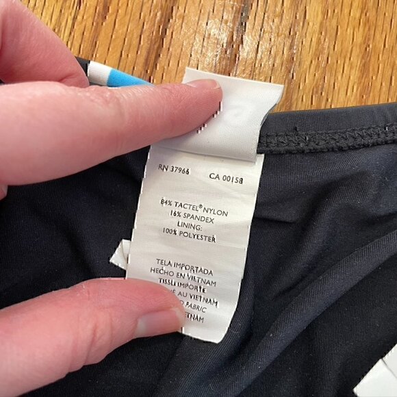 NEW NWT JAG JEANS Solid Black Blue White Belted Stripe Y2K Bikini BOTTOM Medium - Picture 7 of 11